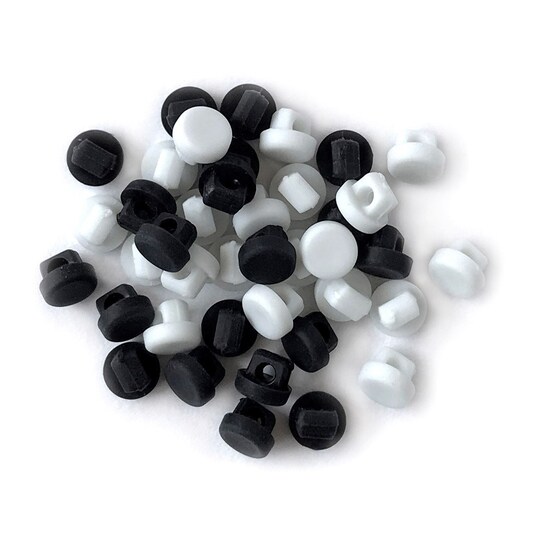 Buttons Galore and More Craft and Sewing Buttons - Mini Round Black and White - 120 Buttons